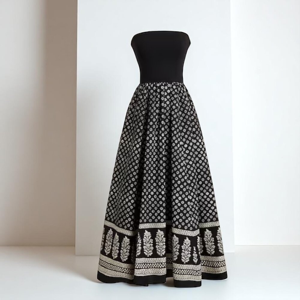 J. Crew Strapless mixy dress in block print Size M - Picture 2 of 8